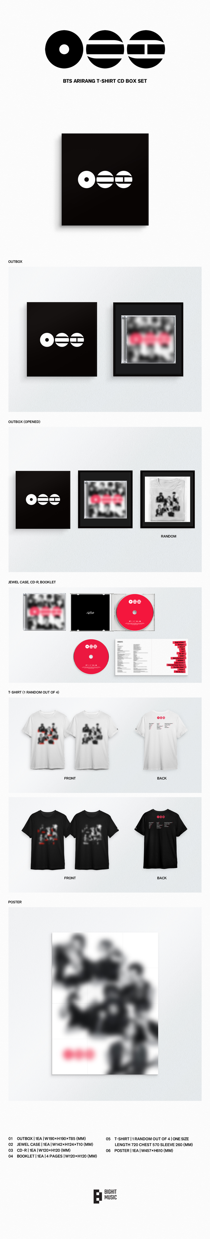 BTS (방탄소년단) -'ARIRANG' (T-Shirt CD Box Set)