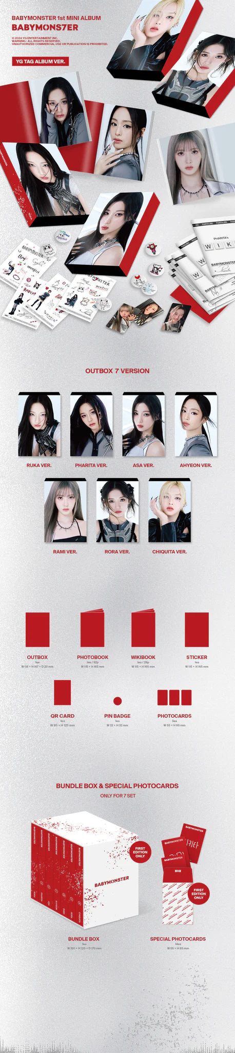 BABYMONSTER (베이비몬스터) - 1st Mini Album 'BABYMONS7ER' (YG TAG ALBUM VER.) - RUKA