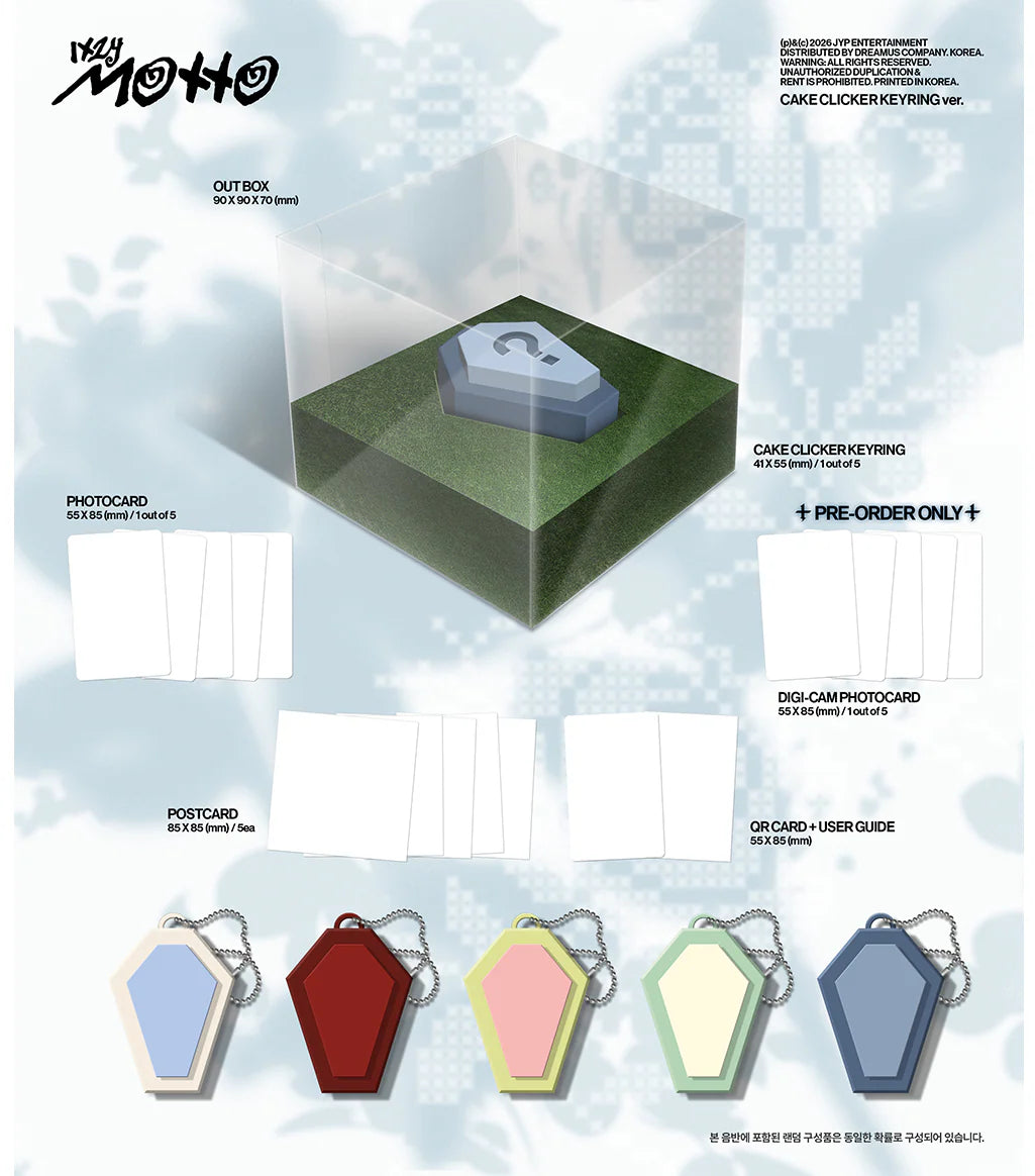 PRE-ORDER - ITZY - MOTTO CAKE CLICKER KEYRING Ver. with Musicplant Gift