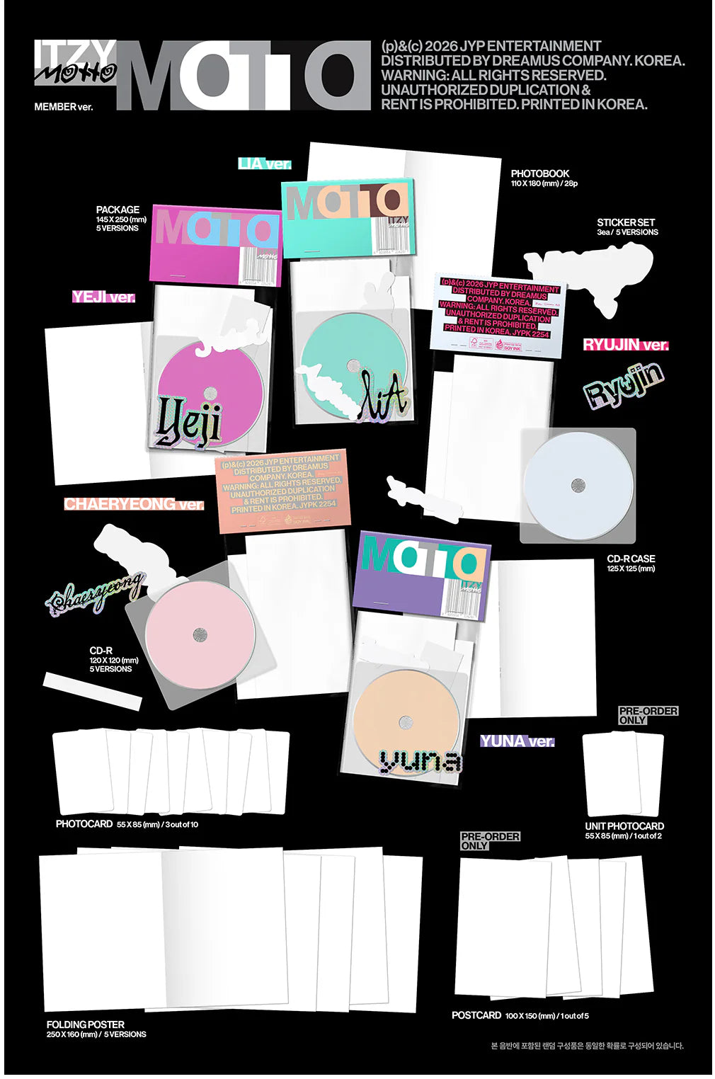 PRE-ORDER - ITZY - MOTTO MEMBER Ver. RANDOM with Music Korea Gift