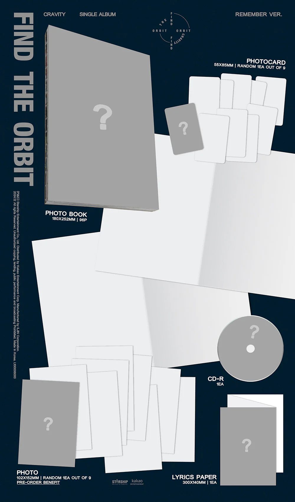 Cravity (크래비티) - [PRE-ORDER] FIND THE ORBIT Single Album Special Edition/ Remember Ver.