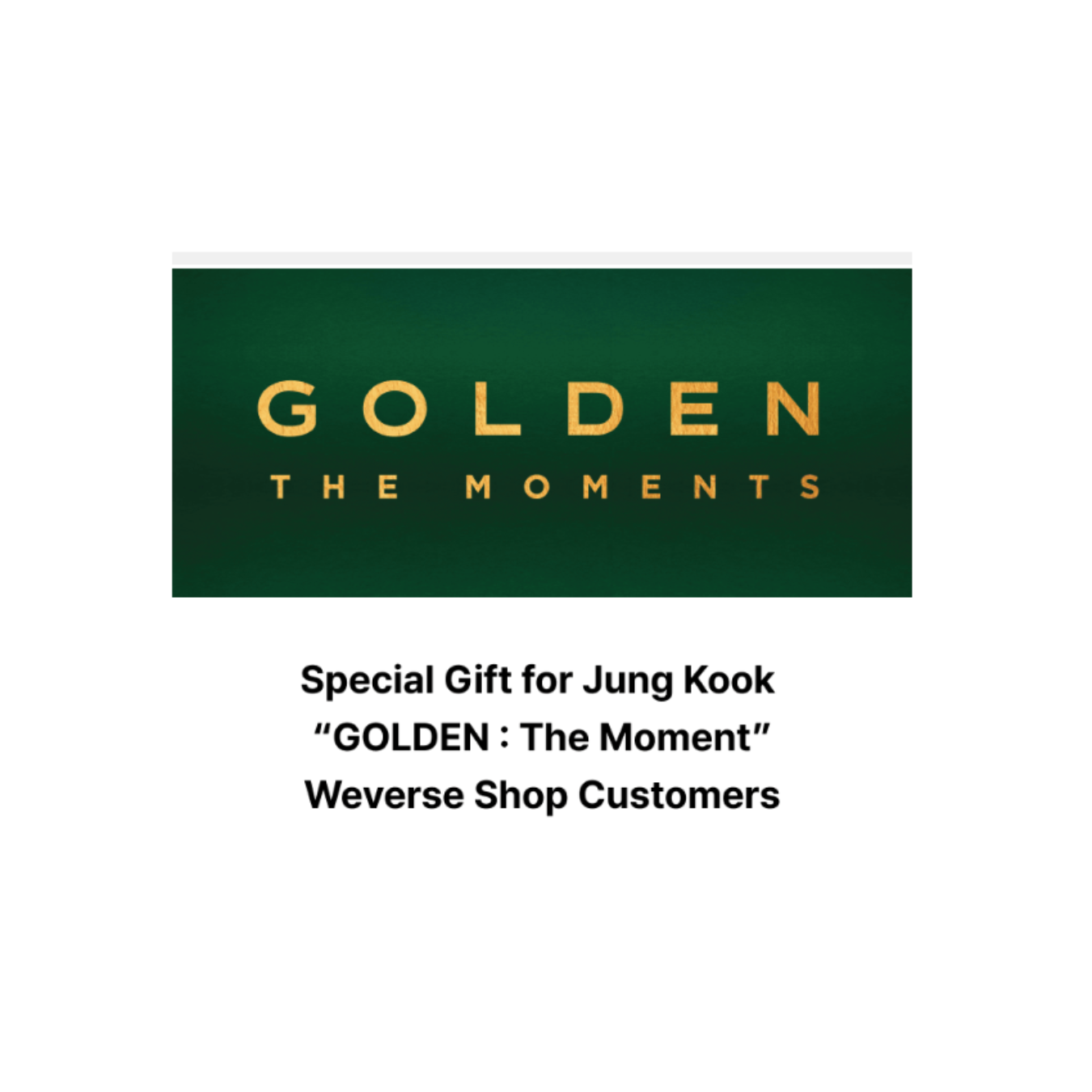 BTS (방탄소년단) -  [SPECIAL GIFT] Jung Kook  'GOLDEN'