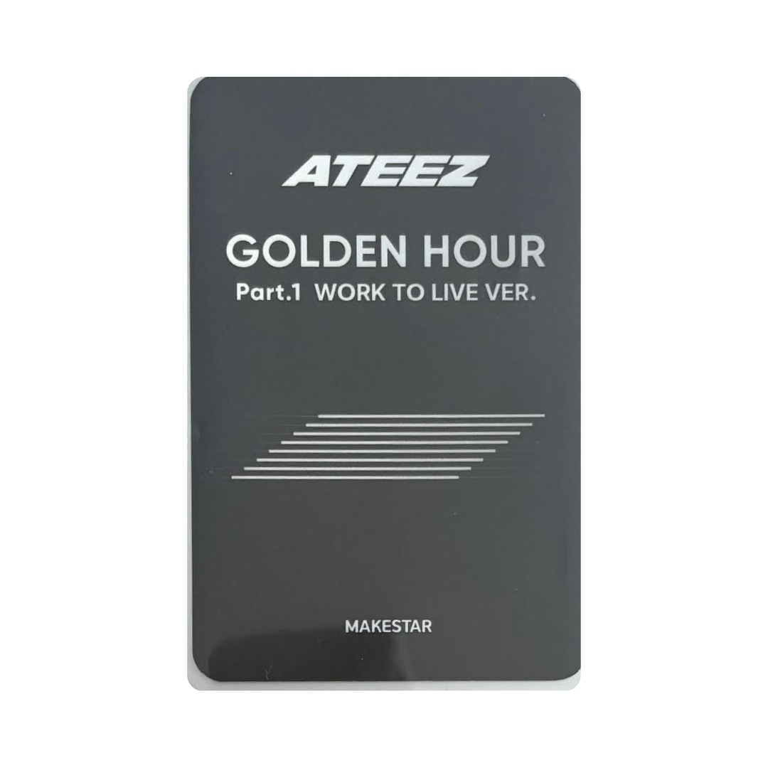 ATEEZ (에이티즈) - YUNHO [GOLDEN HOUR : Part.1 WORK TO LIVE VER.] Makestar Event Photocard