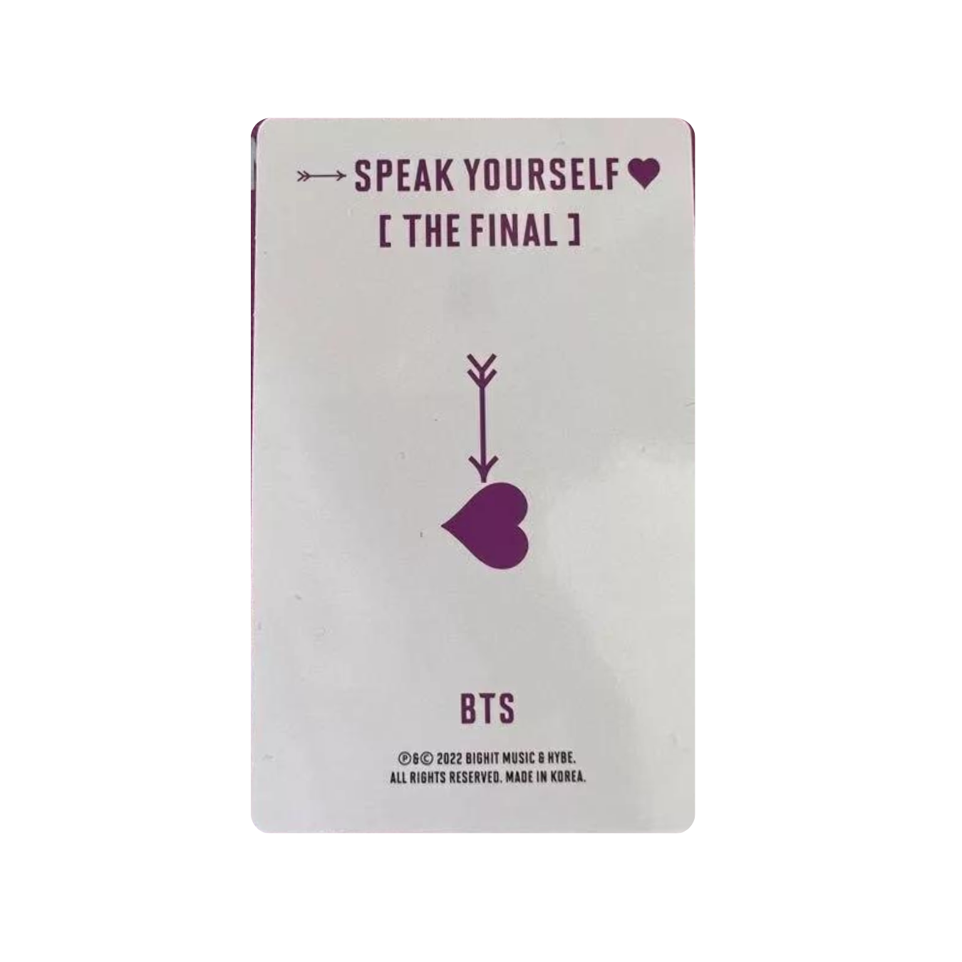 BTS  (방탄소년단)  - JIN Speak Yourself The Final Photocard