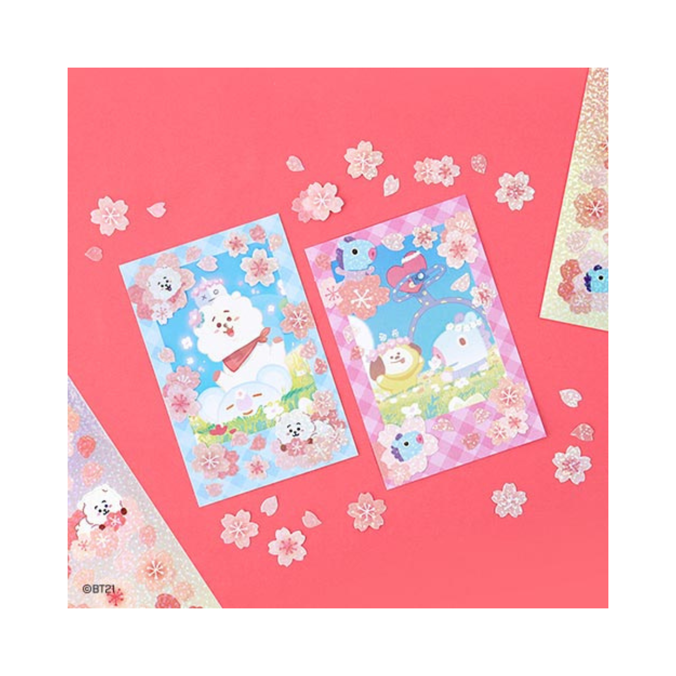 BTS (방탄소년단) - BT21 Cherry Blossom Hologram Sticker