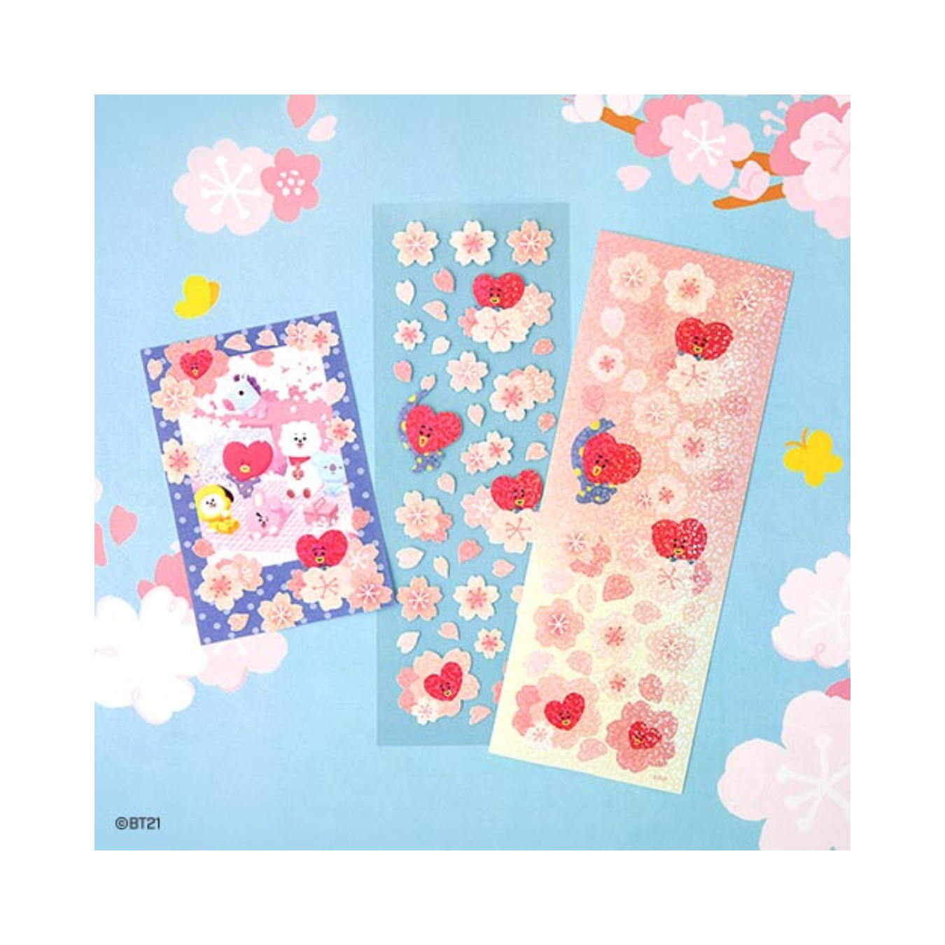 BTS (방탄소년단) - BT21 Cherry Blossom Hologram Sticker